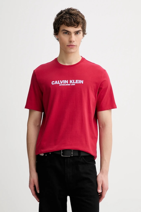 

Хлопковая футболка Calvin Klein, красный