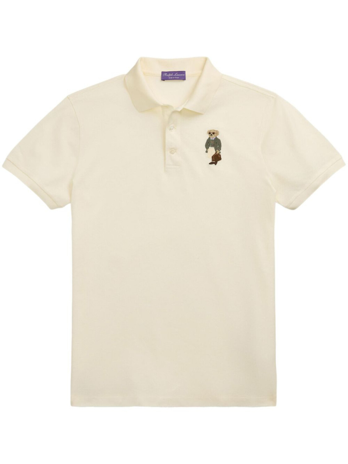

Ralph Lauren Purple Label рубашка поло с вышивкой Polo Bear, нейтральный