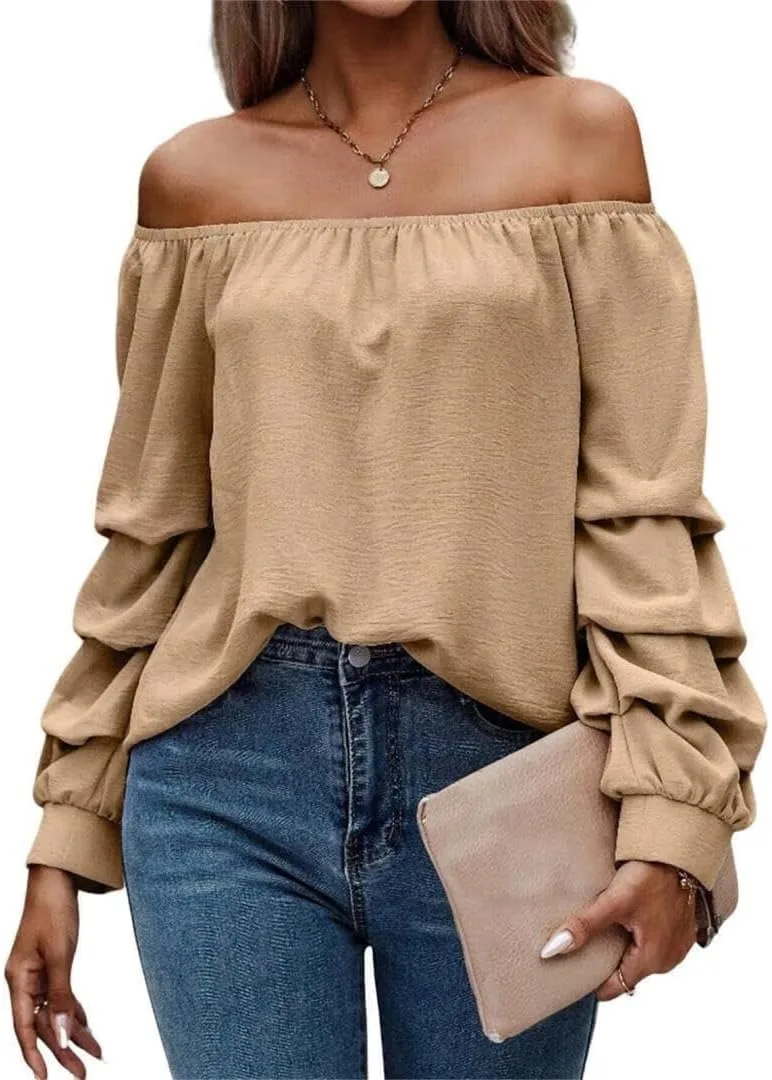 

Женский топ с открытыми плечами, свободный, оверсайз