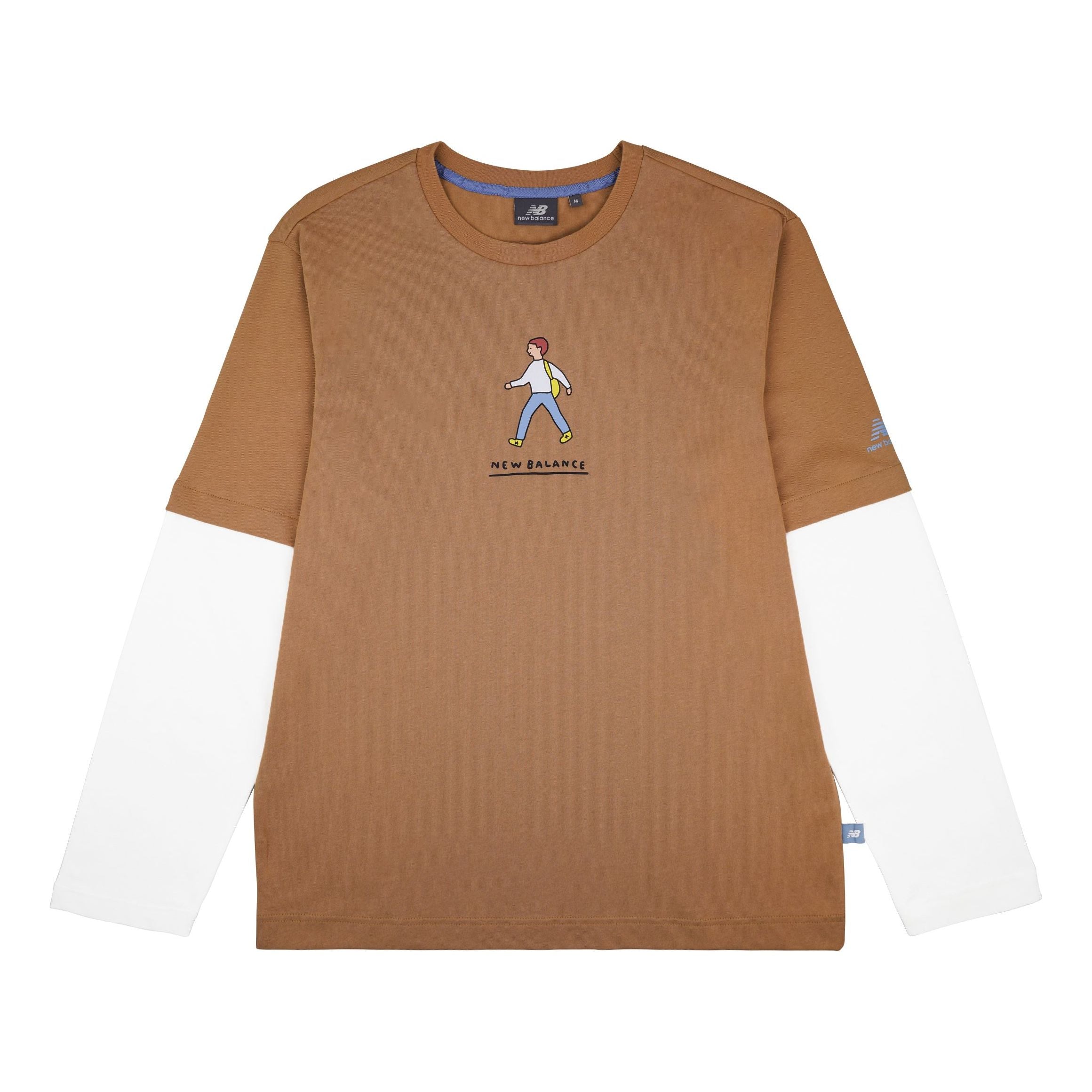 

Футболка New Balance x Zero Per Zero Colorblock Long Sleeve Tee 'Brown White' NDA47013-BEI, коричневый