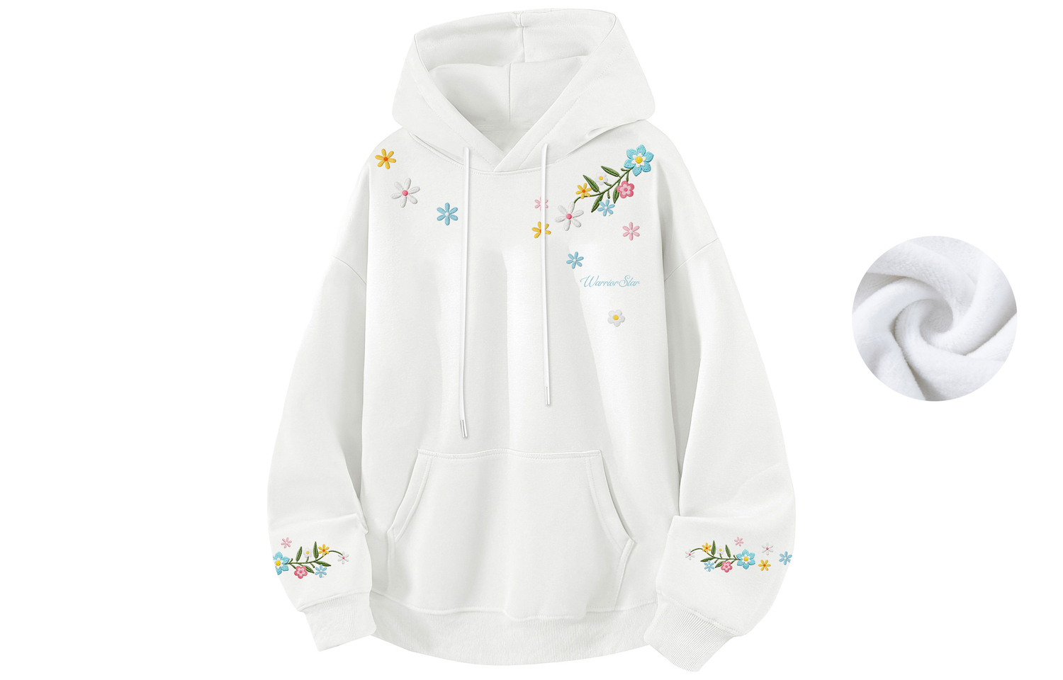 

Толстовка Unisex Hooded Moderate Heavyweight WARRIOR, белый [fleece-lined]