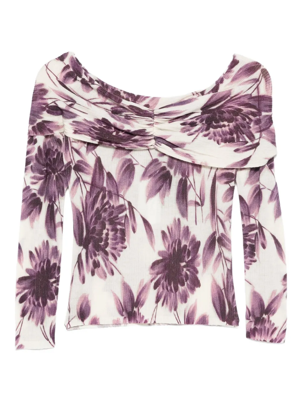 

Свитер с открытыми плечами и цветочным принтом TWINSET, нейтральный