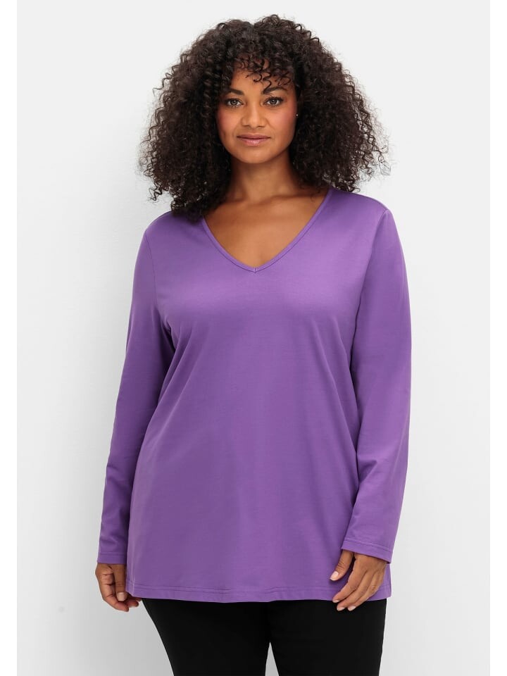 

Футболка sheego Langarmshirt, фиолетовый