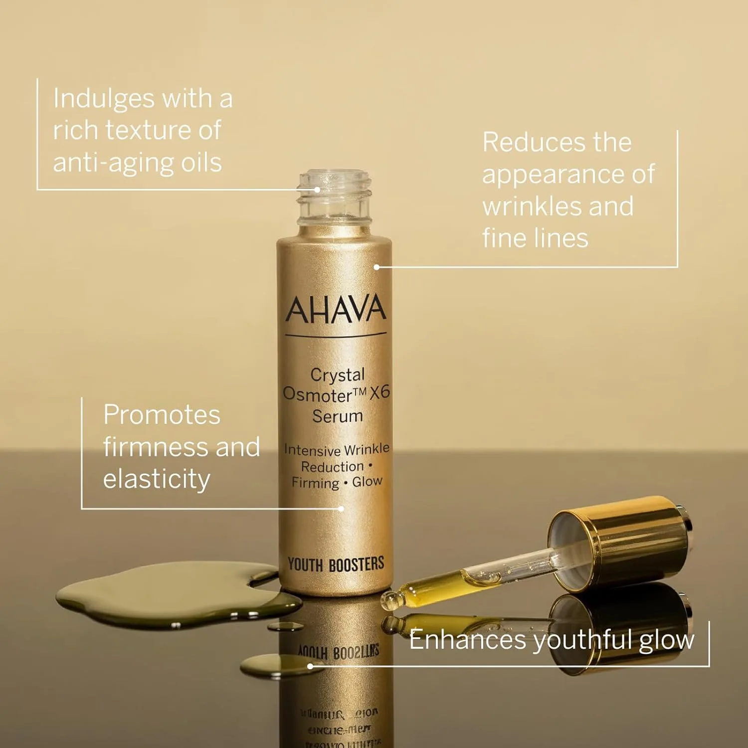 Набор AHAVA Crystal Osmoter X6 Serum Duo, 1 Fl.Oz x 2 - увлажняющая сыворотка с минералами Мертвого моря и осмотером для сияния, упругости и борьбы с морщинами — фото 4