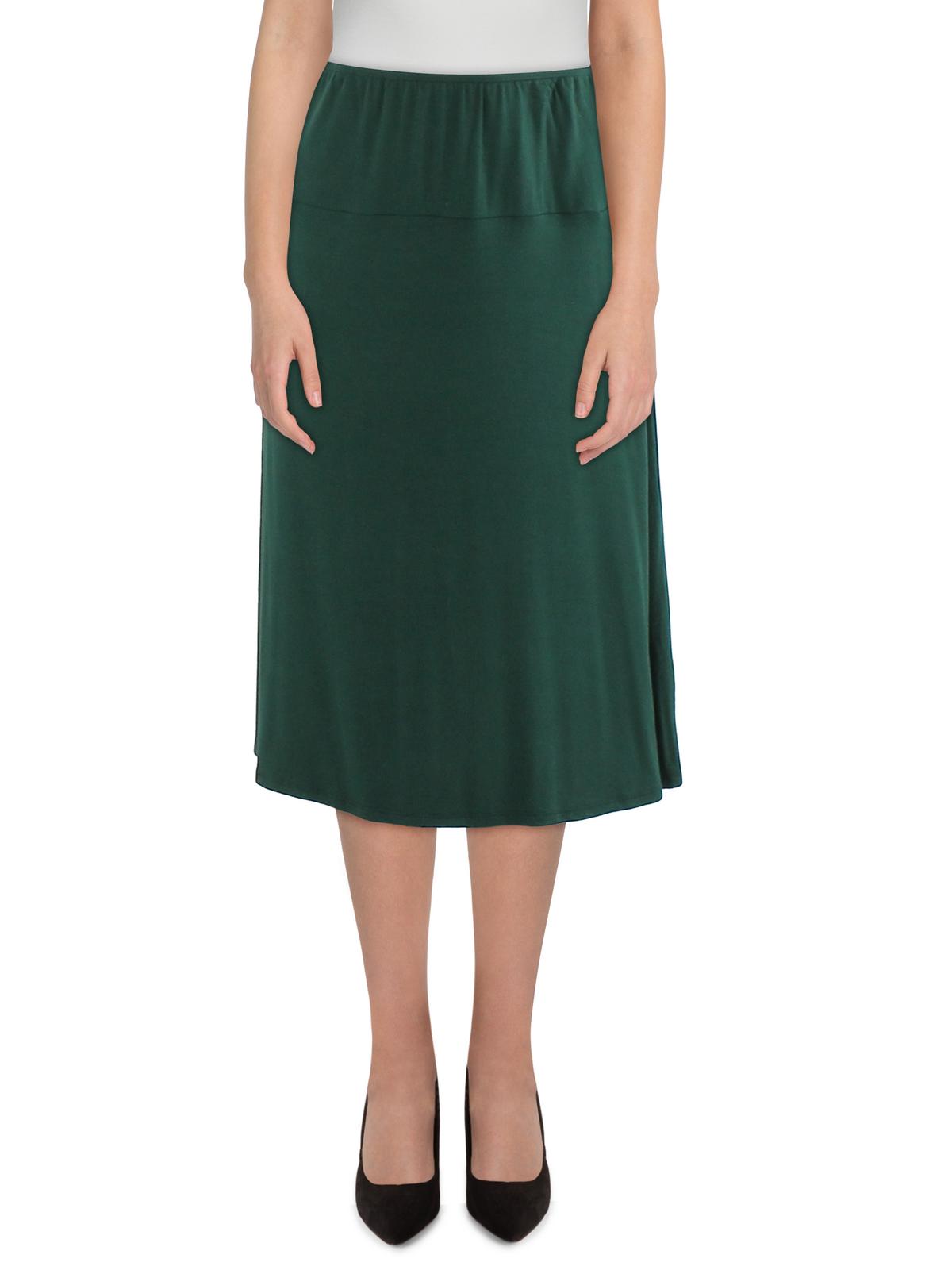 

Женская однотонная юбка-трапеция из искусственного шелка 24seven Comfort Apparel, цвет hunter green