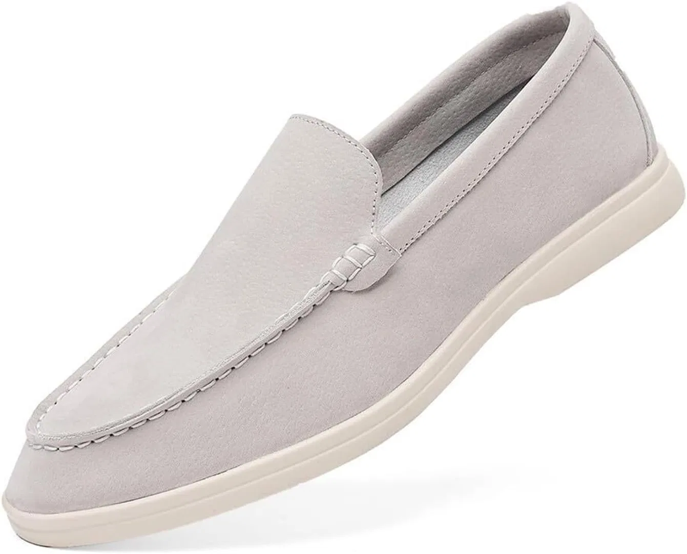 Мокасины замшевые Loafers серые DMGYCK