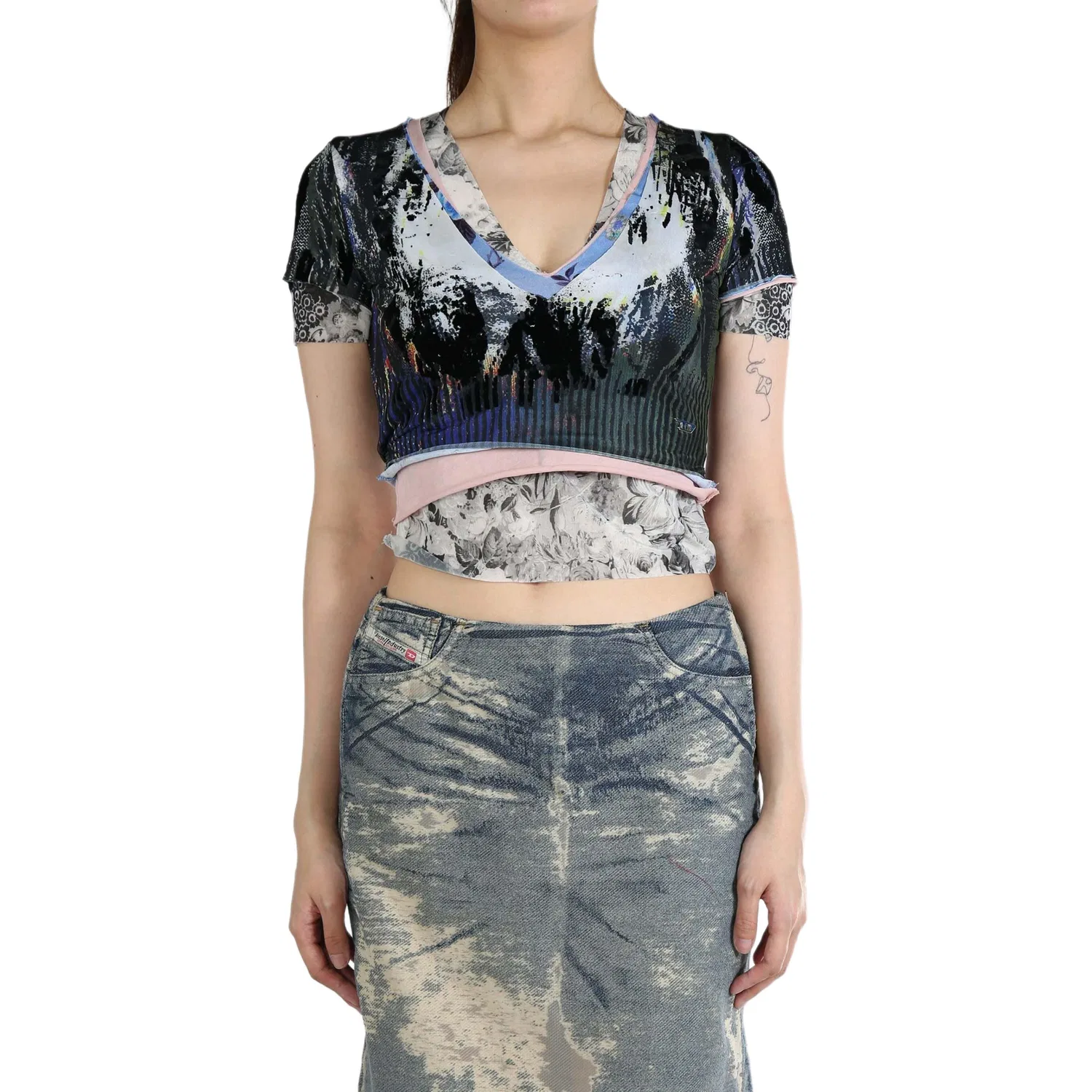 Топ с принтом DIESEL, Black