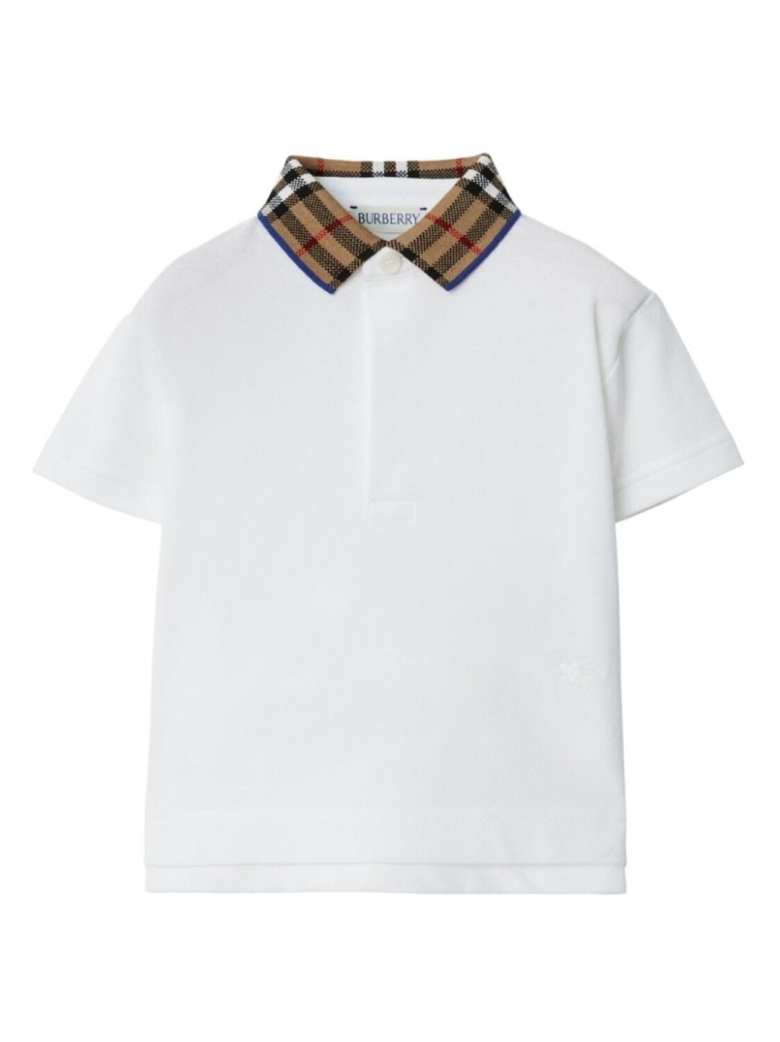 

Burberry Kids рубашка поло EKD с клетчатым воротником, белый