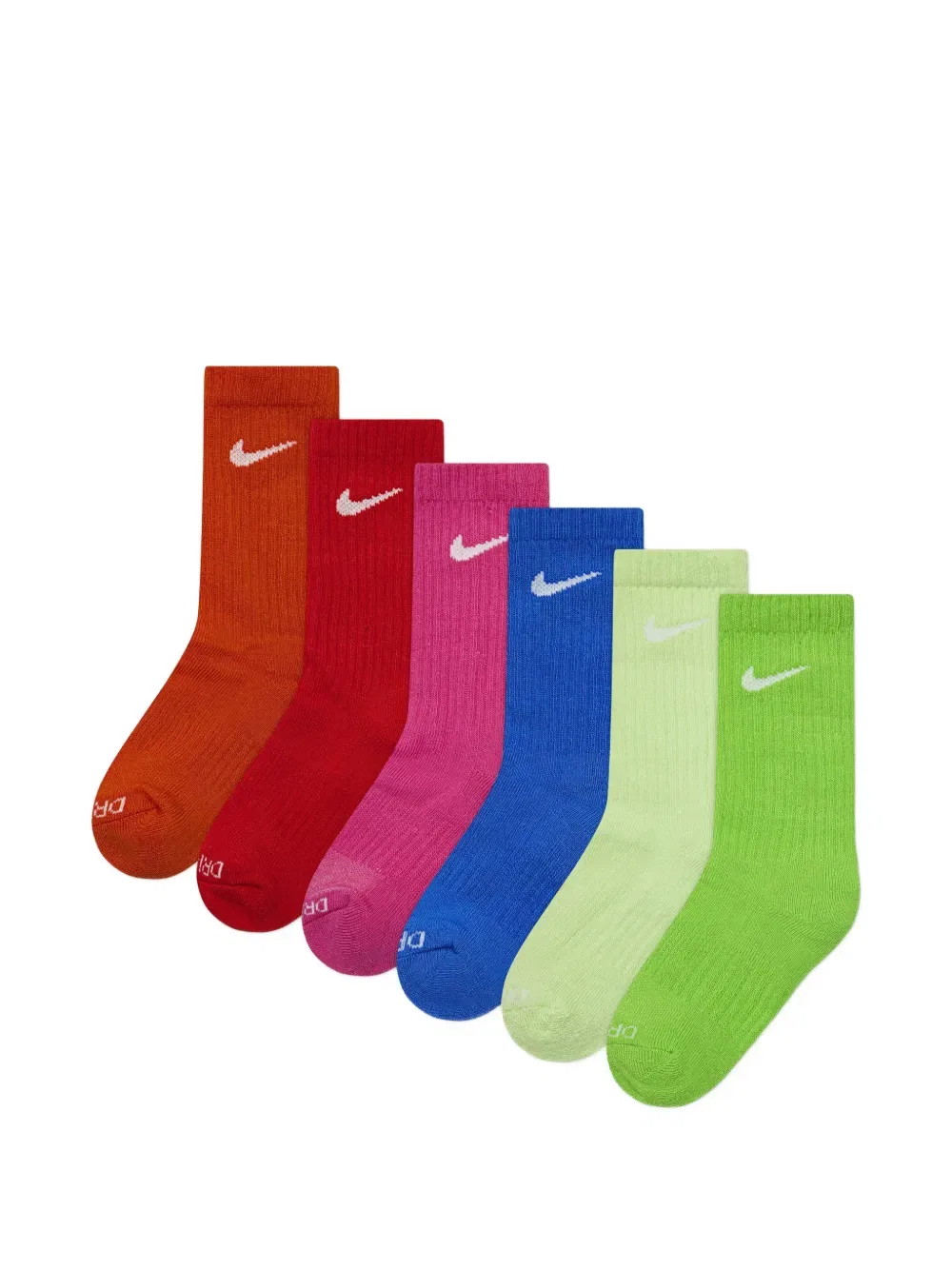 Носки с логотипом (комплект из шести штук) Nike Kids, зеленый