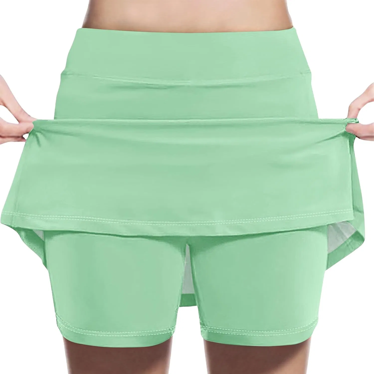 Юбка-шорты теннисная для девочек с высокой талией, Mint Green