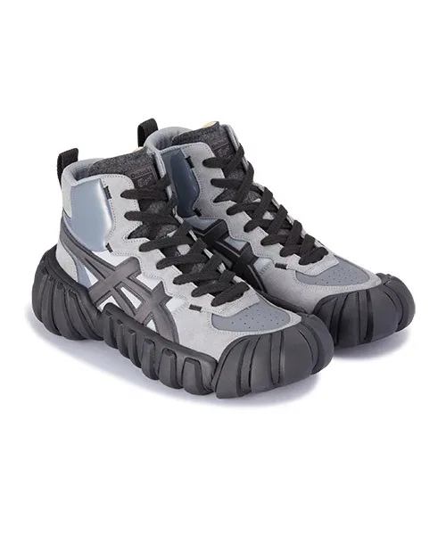 Унисекс высокие кеды из натуральной кожи DENTIGRE LL Onitsuka Tiger серые — фото 3