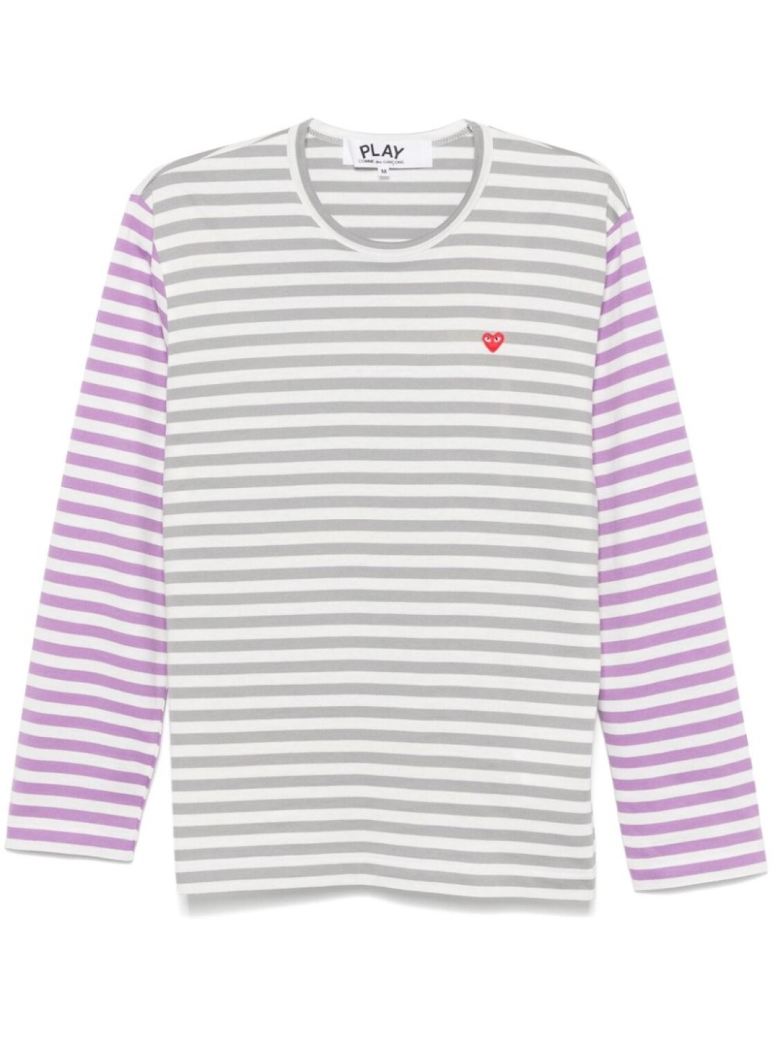 

Полосатая футболка с нашивкой Comme Des Garçons Play, серый