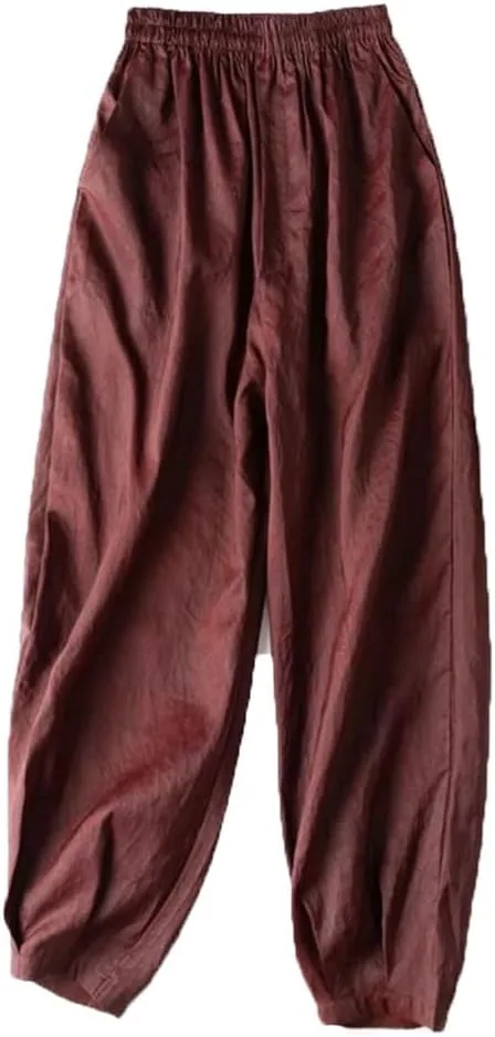 

Женские художественные шелковые брюки с эластичным поясом