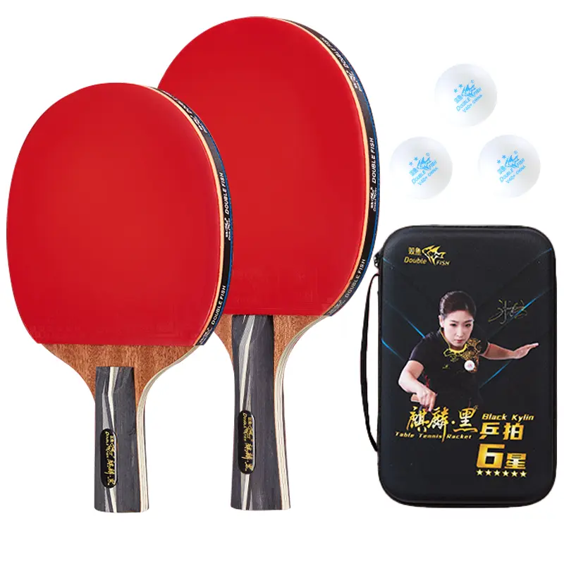 

Ракетка для пинг-понга DOUBLE FISH, [instructor recommended-qilin черный]horizontal straight racket