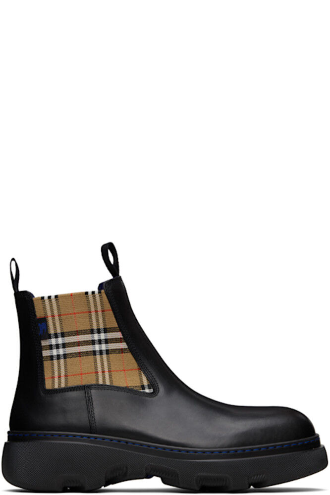 

Черные кожаные ботинки Creeper Low Chelsea Burberry