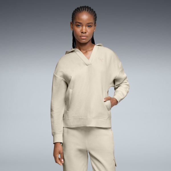 

Женская жаккардовая толстовка с капюшоном Puma Elevated Essentials, белый