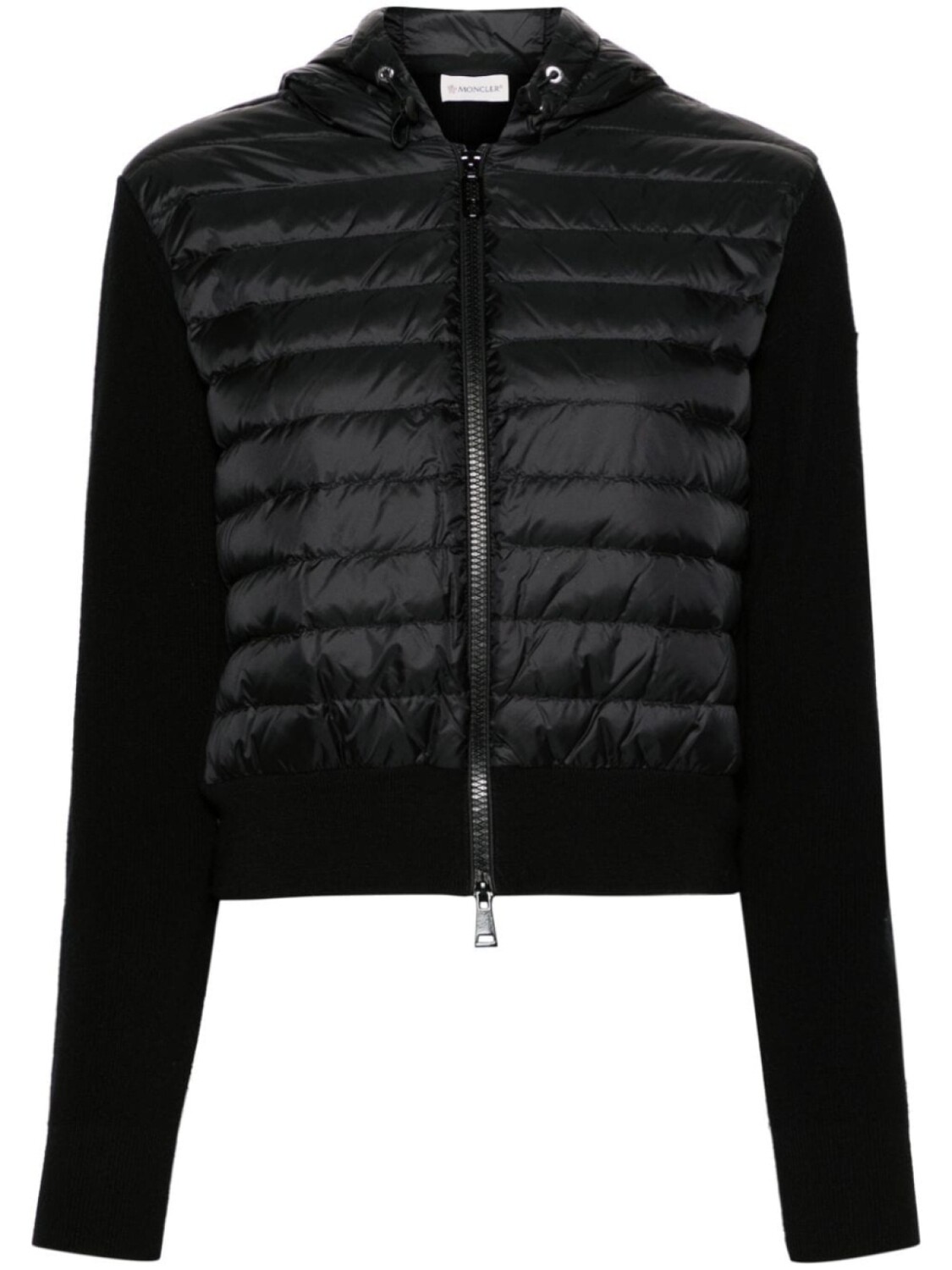 

Пуховик стеганый с капюшоном Moncler, черный