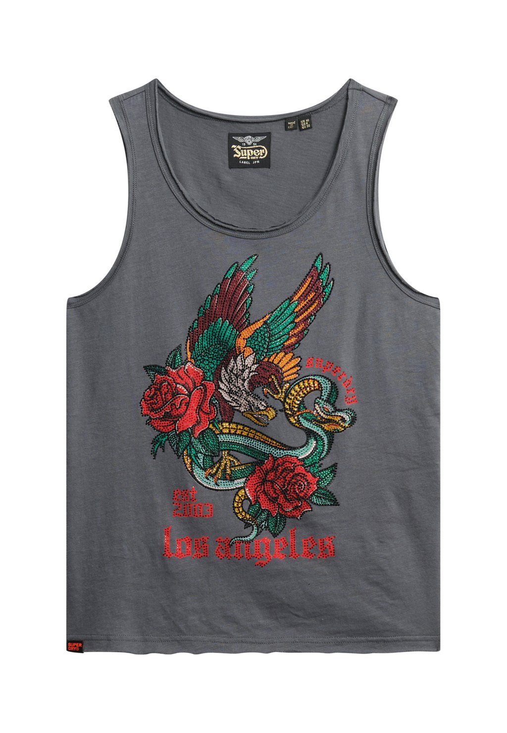 Топ NEO TRAD TATTOO SCOOP NECK TANK Superdry, черный — фото 4