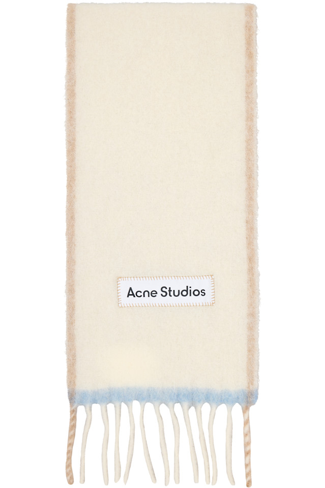 

Шарф с бахромой из натуральной шерсти Acne Studios, белый