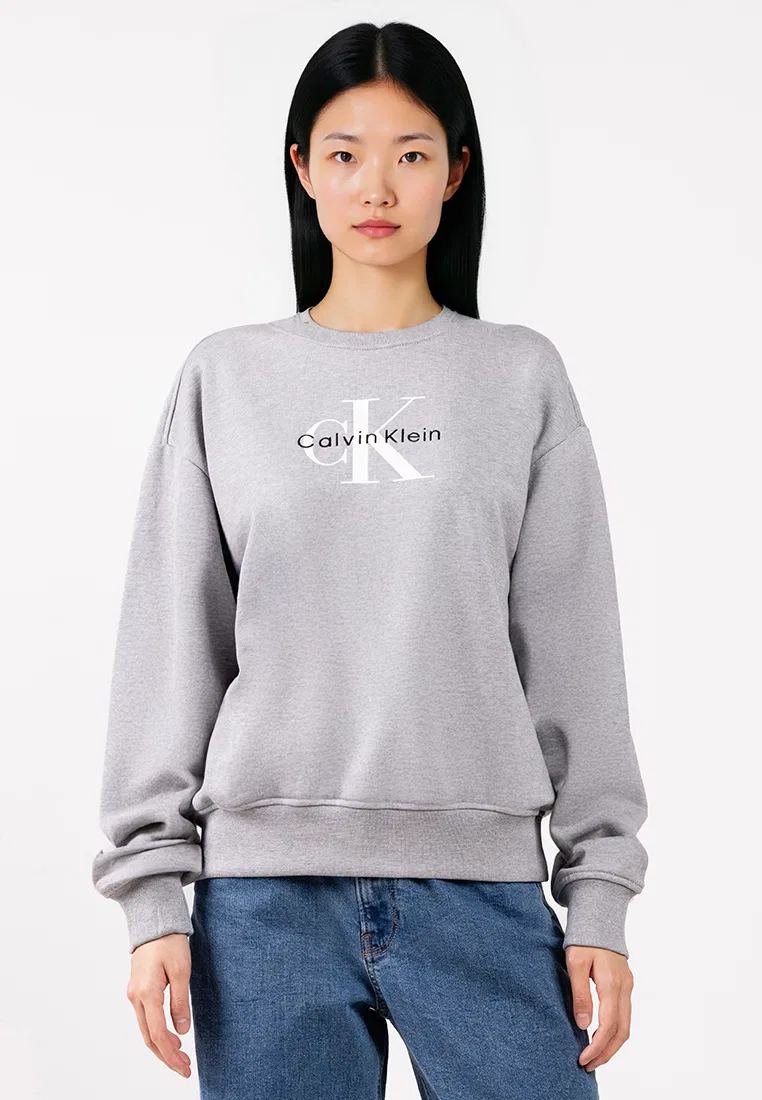 Толстовка из французского футера, Monologo Calvin Klein, серый