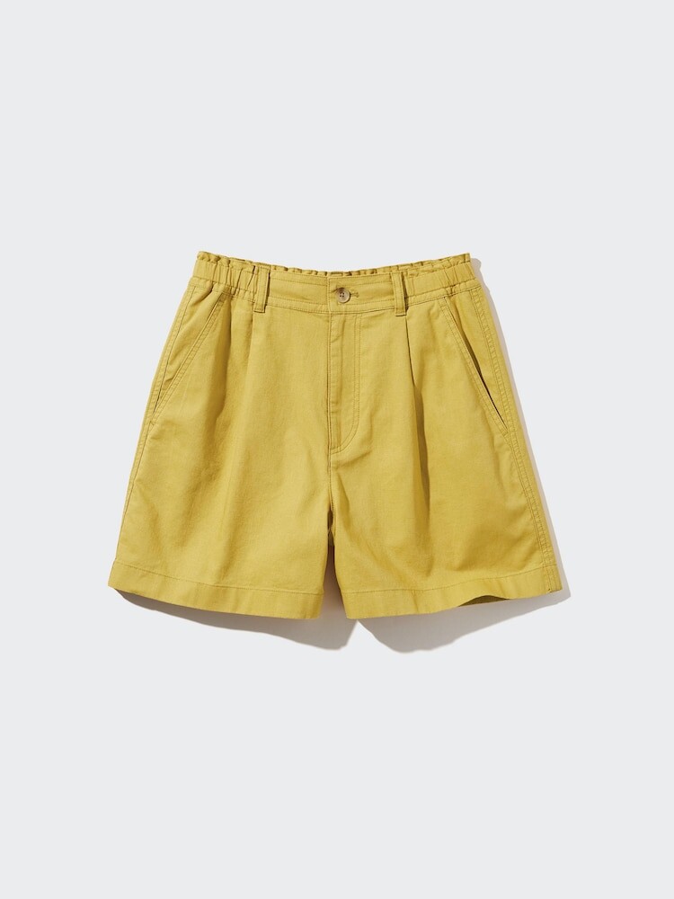 

Шорты из смеси льна и хлопка Uniqlo, цвет 44 желтый