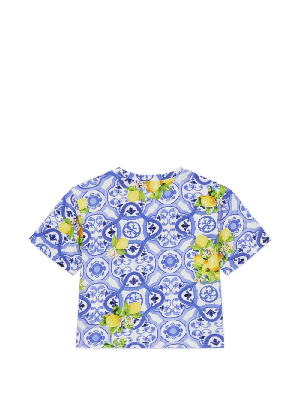 Футболка с коротким рукавом и принтом в виде плитки Guess Kids, синий — фото 2