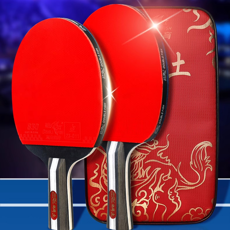 

Настольная теннисная ракетка DOUBLEFISH All Wood с двухсторонним инвертированным покрытием для быстрой атаки DOUBLE FISH, kirin earth[straight+shakehand grip, 1 pack each]competition exclusive racket