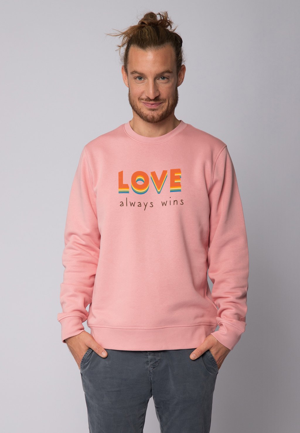 

Толстовка LOVE ALWAYS WINS watapparel, светло-розовый