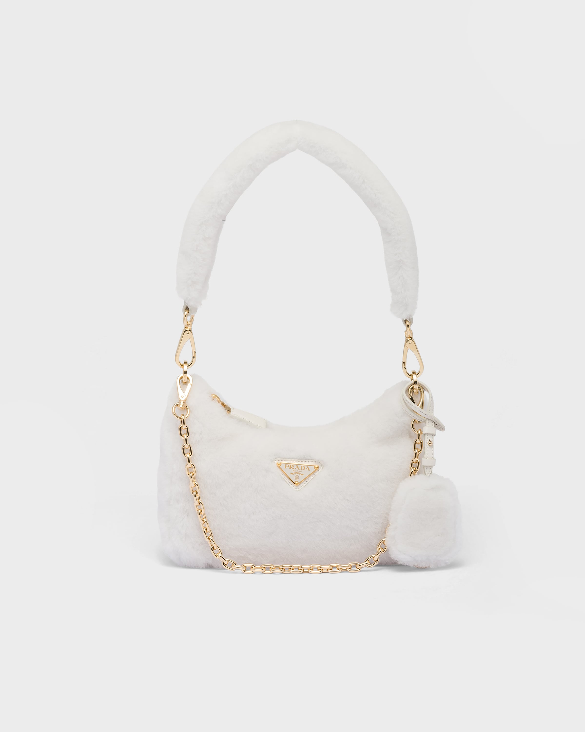 

Мини-сумка Prada Re-Edition из овчины, белый