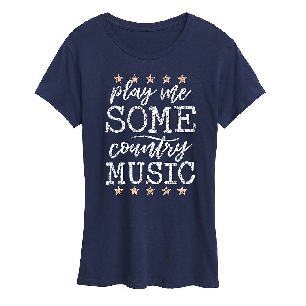 

Женская футболка с рисунком Play Me Some Country Music, темно-синий