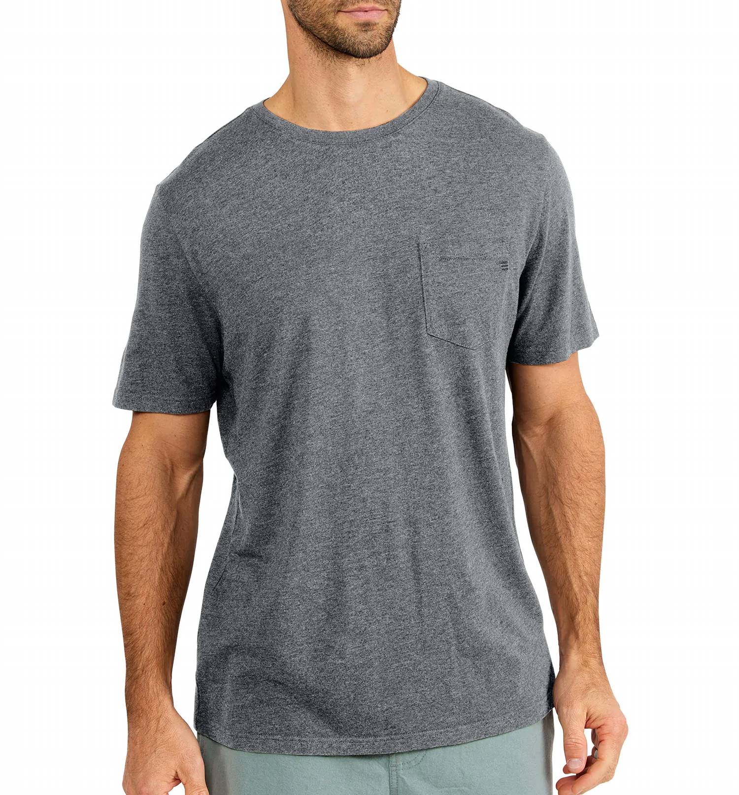 

Мужская футболка Bamboo Heritage Pocket Tee в цвете Light Heather Grey FREE FLY