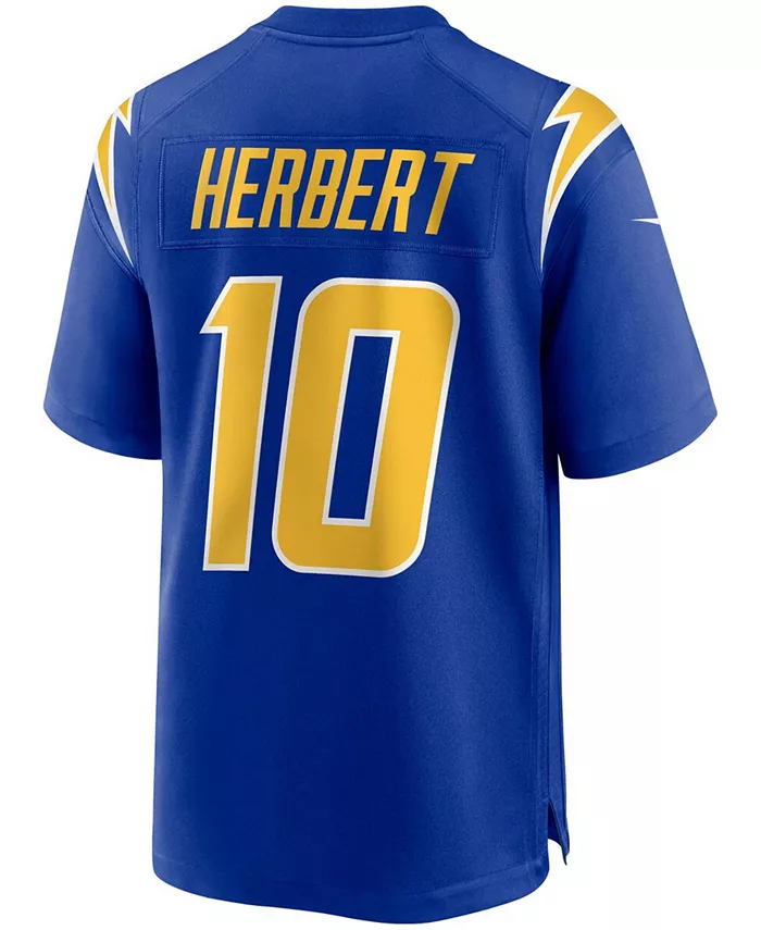 Мужская альтернативная игровая футболка Джастина Герберта Los Angeles Chargers Nike, синий — фото 2