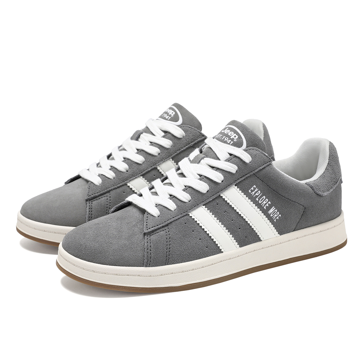 

Jeep Мужские серые низкие скейтерские кроссовки с амортизацией, защитой от истирания