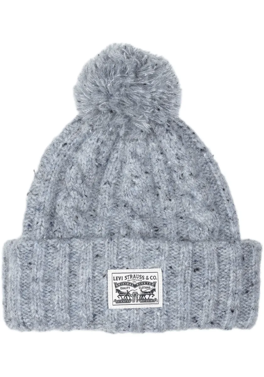 

Шапка Levi's с помпоном "BACKPATCH POM BEANIE", серый