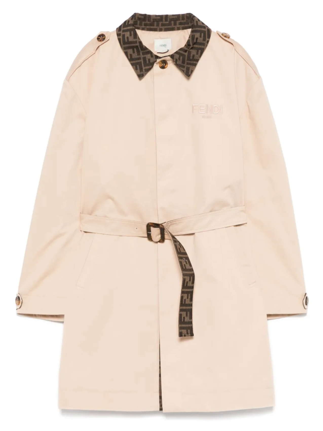

Тренч с поясом Fendi Kids, нейтральный