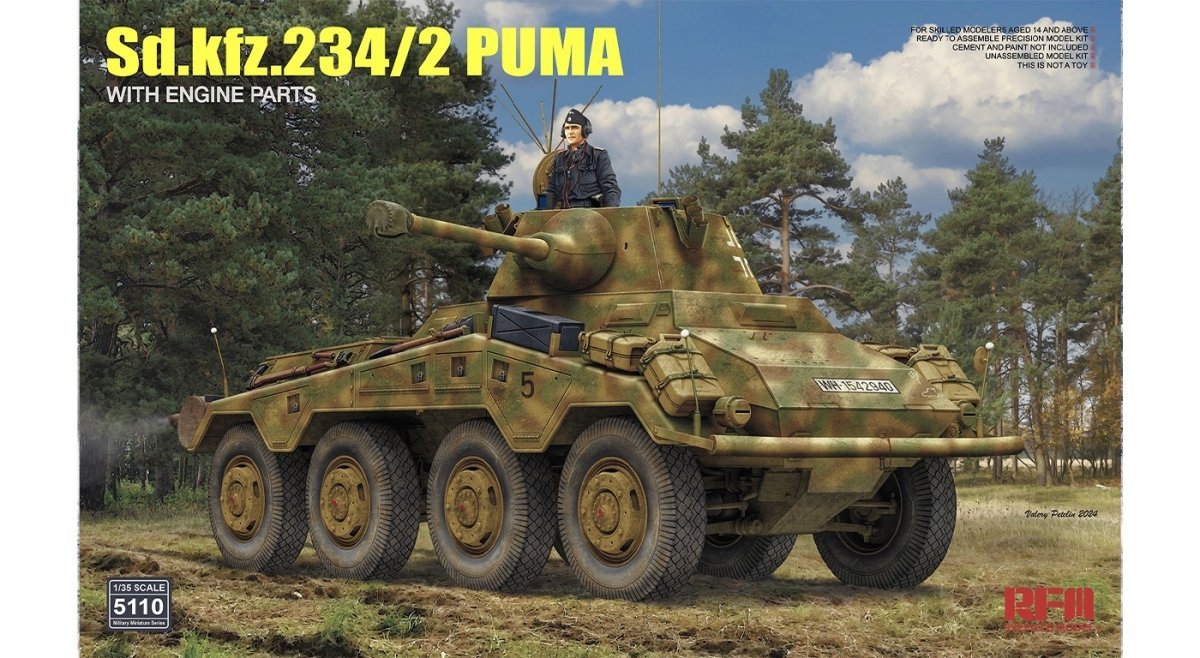 

RFM-5110 Sd.kfz 234/2 Puma с деталями двигателя 1/35 Inna marka