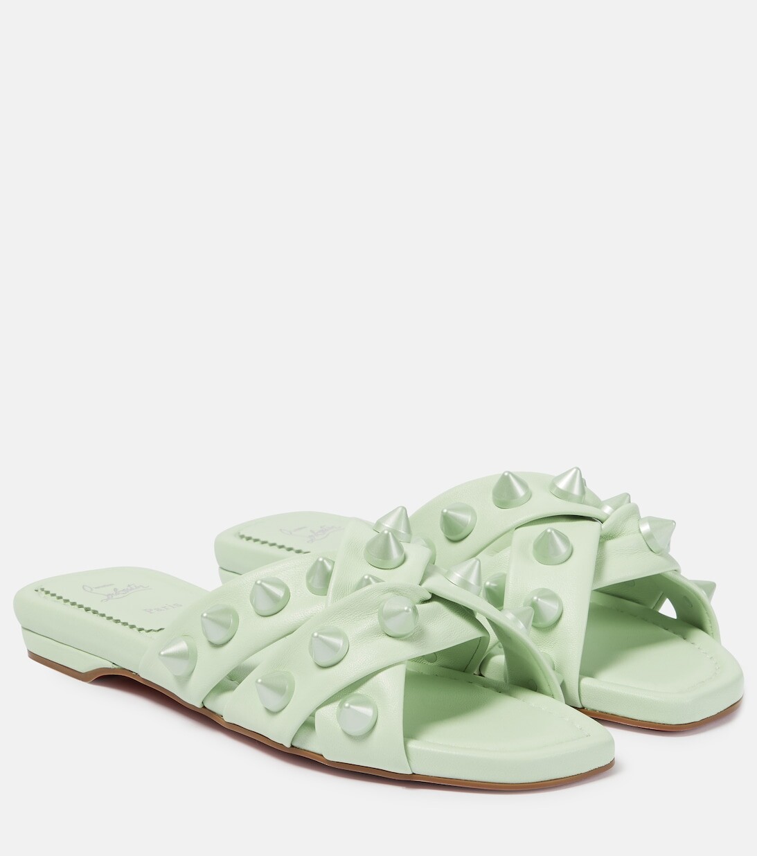 Кожаные сандалии Miss Spika Club Christian Louboutin, зеленый