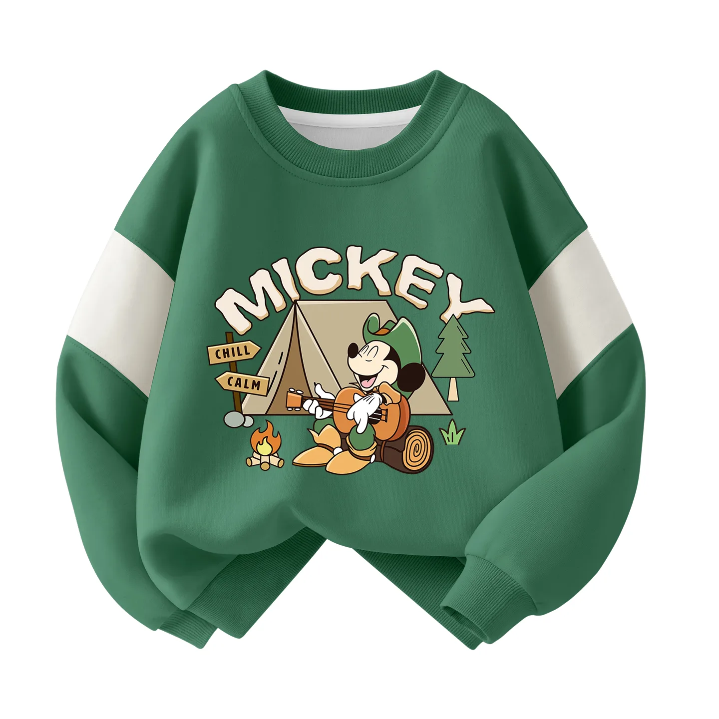 Детский свитшот с круглым вырезом Disney, Di Wilderness Adventure Forest Green