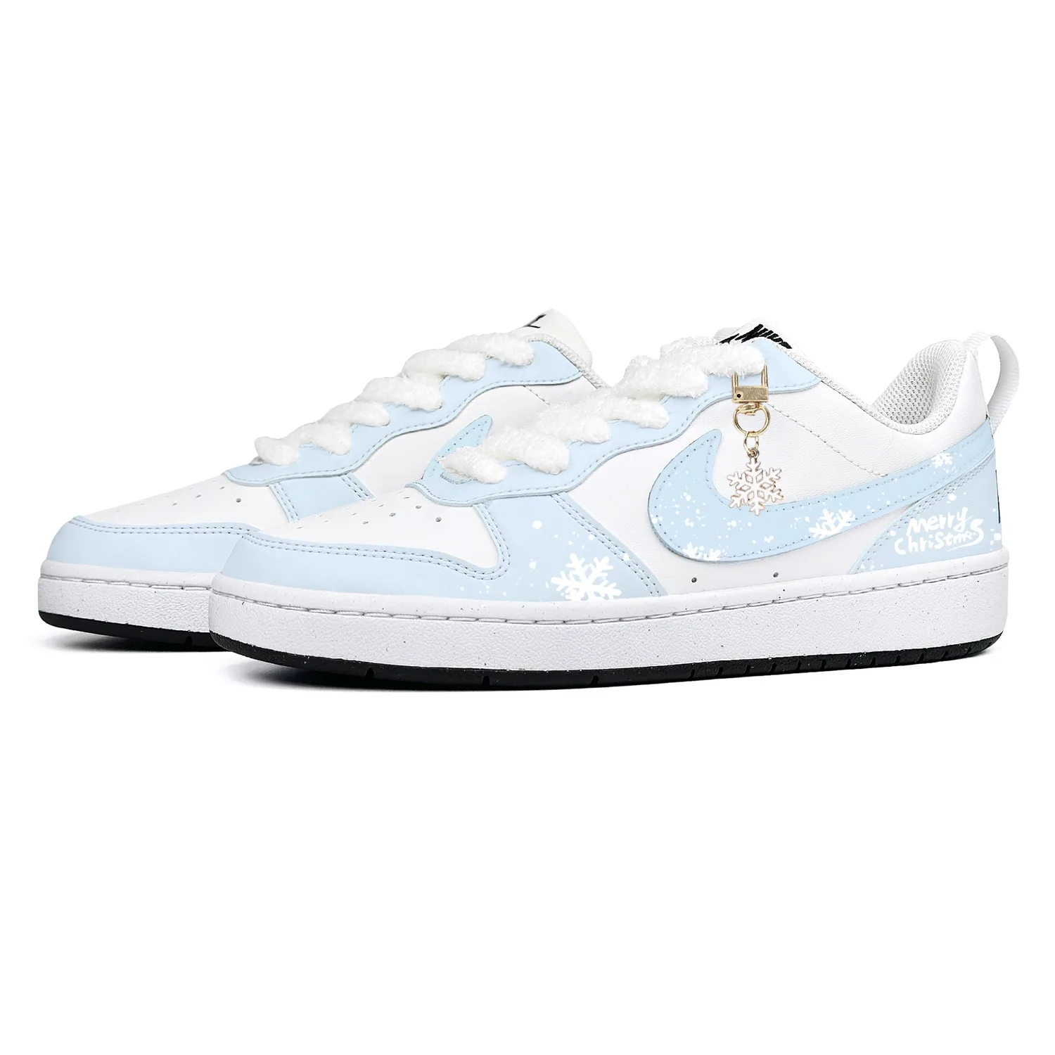 Nike Скейтерские кроссовки Court Borough Steam Rose, Icy Snow Party для детей и подростков, сине-белые — фото 4