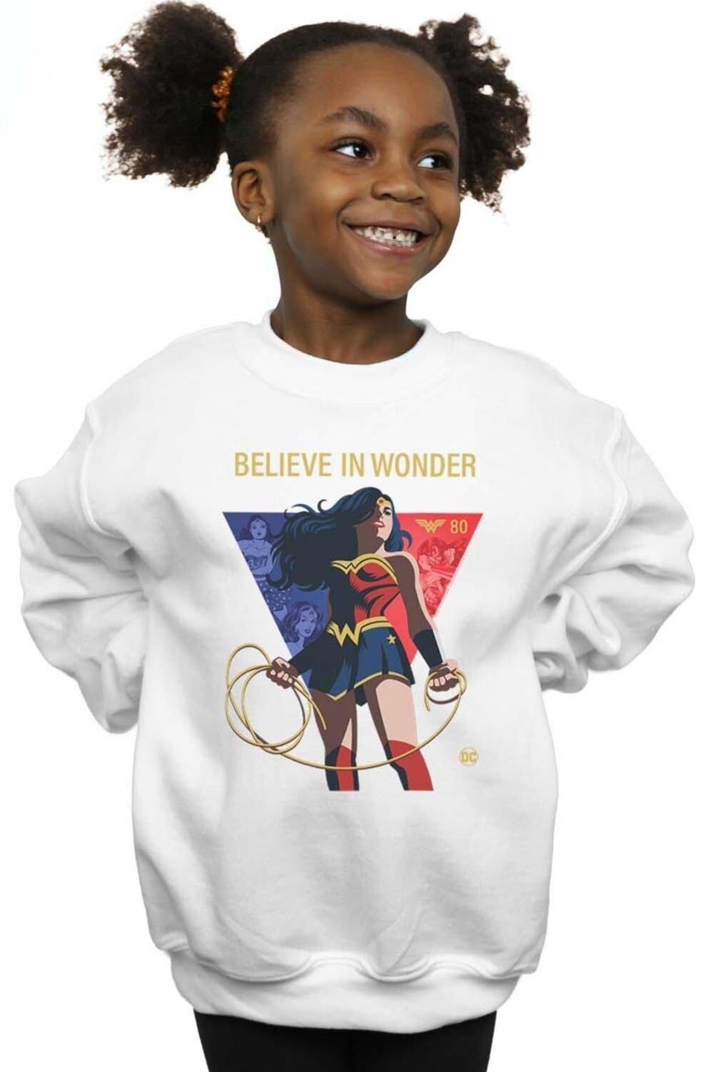 

Толстовка в честь 80-летия Wonder Woman Believe In Wonder Pose DC Comics, белый