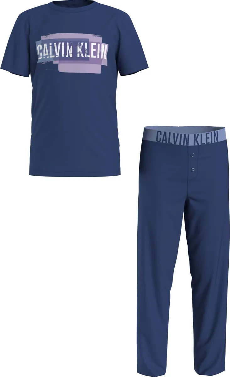 

Пижамы Calvin Klein Underwear "KNIT PJ SET (SS+PANT)" (2 шт.), с принтом Calvin Klein, цвет Blueherald/W/Blueherald