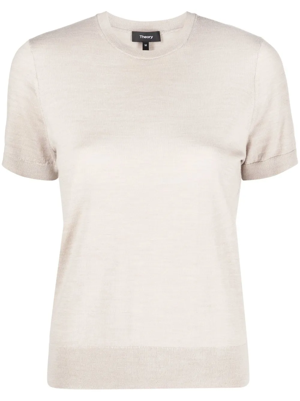 

Шерстяной топ с короткими рукавами Theory, нейтральный
