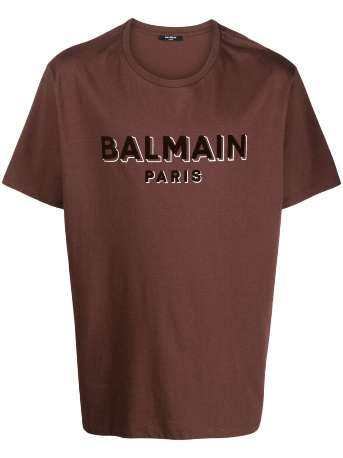 

Balmain футболка с фактурным логотипом, коричневый