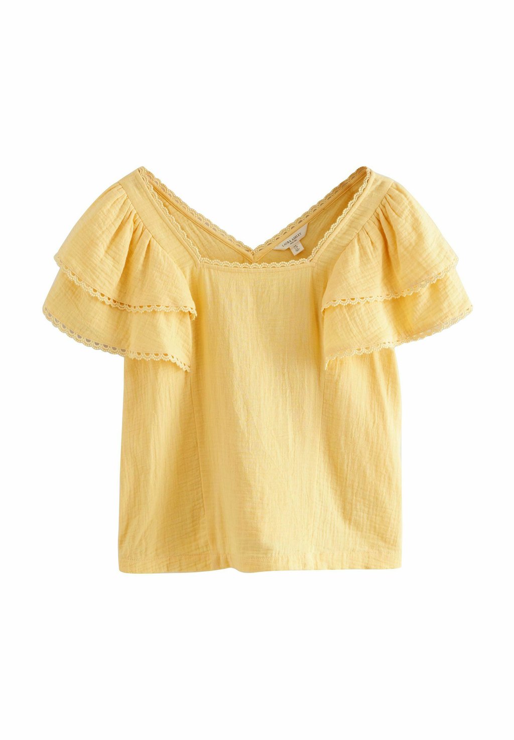 

Блуза RUFFLE SLEEVE WITH TRIMS Laura Ashley, желтый