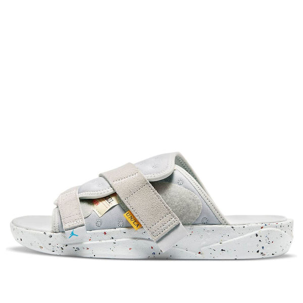 

Тапочки x union la crater slide 'grey fog' Air Jordan, серый