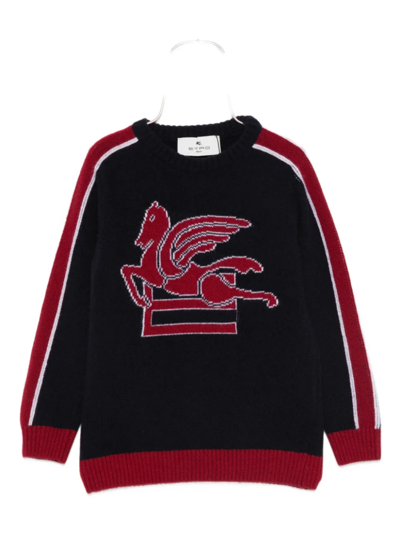 

ETRO KIDS Свитер с узором пегасо-интарсия, синий