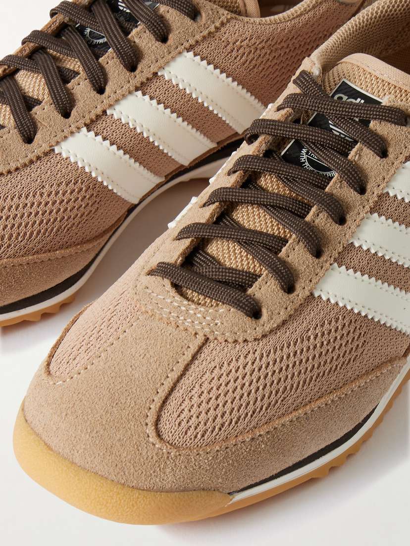 Кроссовки Sl 72 og из замши и сетчатой кожи с отделкой Adidas Originals, коричневый — фото 4