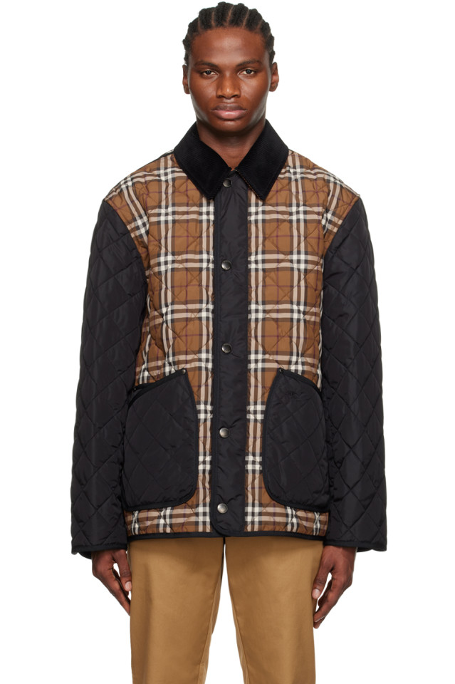 

Пиджак в клетку Burberry, коричневый