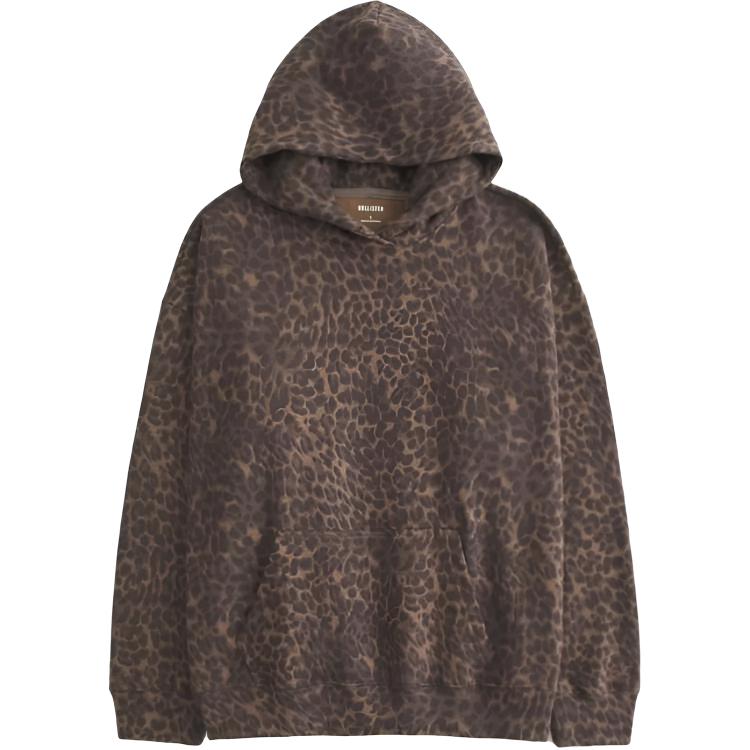 

Hollister/ Женская толстовка с капюшоном и леопардовым принтом, средней толщины