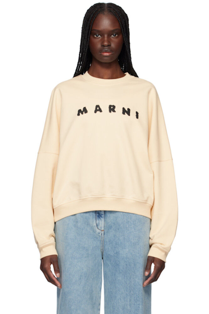 

Бежевый свитшот с круглым вырезом Marni